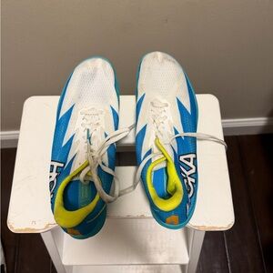 Hoka One One White and Yellow Sneakers